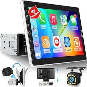 Radio de pantalla táctil DIN de 10.1 pulgadas, estéreo de coche de 10 pulgadas con soporte inalámbrico Carplay Radio AM FM/YouTube Video/Bluetooth/Car Play/Android Auto + cámara de respaldo +