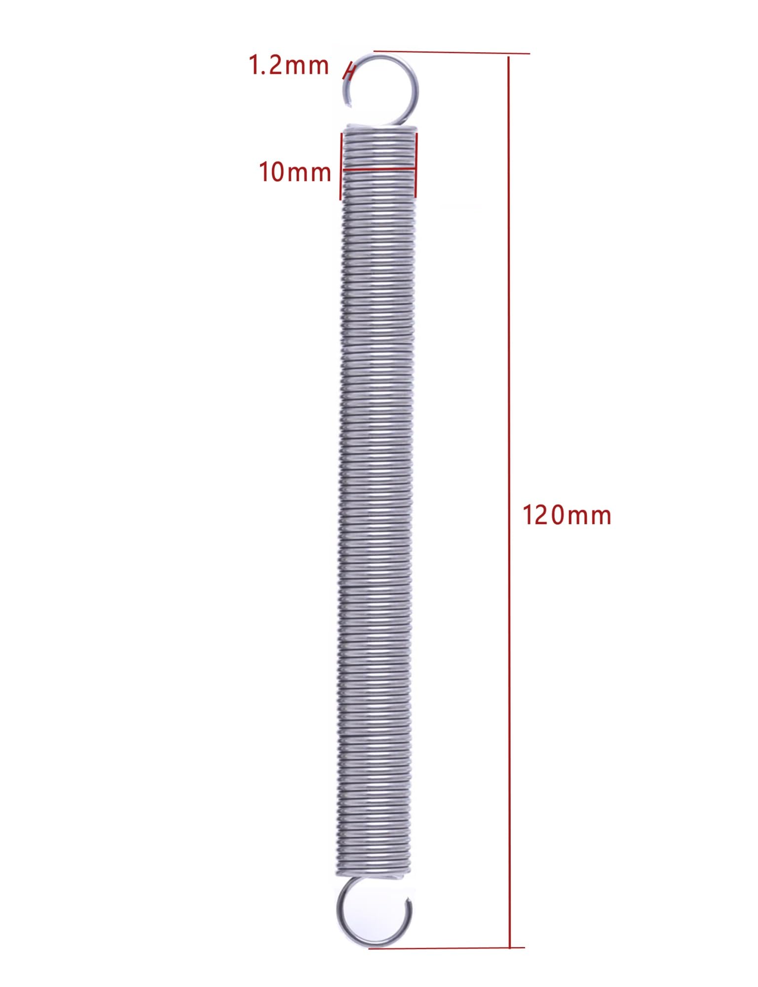 Lot De 5 Ressorts De Traction En Acier Inox 304 – 100 Mm, Ø Ext. 5 Mm, Fil 0.5 Mm – Très Élastiques Et Robuste