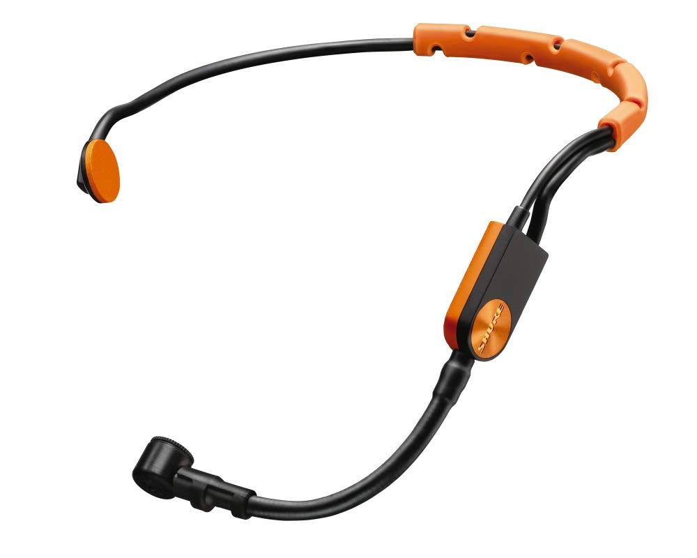 Shure SM31FH Fitness Headset Microphone, Weather-Resistant Omnidirectional Mic for Wireless Bodypacks, Secure Fit for Instructors, Trainers & Active Performers, Black & Orange