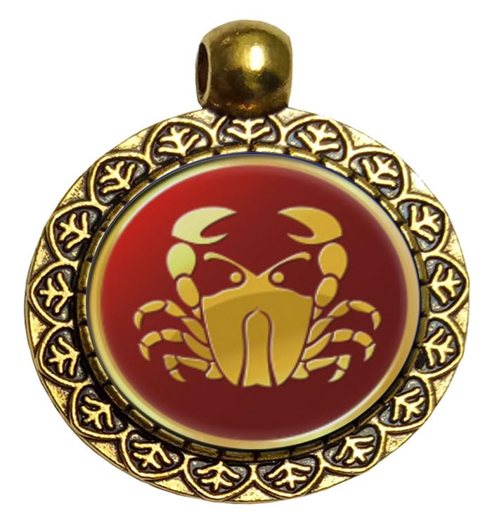 Cancer (Crab) Zodiac Sign Pendant Necklace Chain Locket with Hook (1 Piece) | 25mm Round Alloy Steel | Imported from Thailand. (B0C7D2SVQ4) Amazon Price History, Amazon Price Tracker