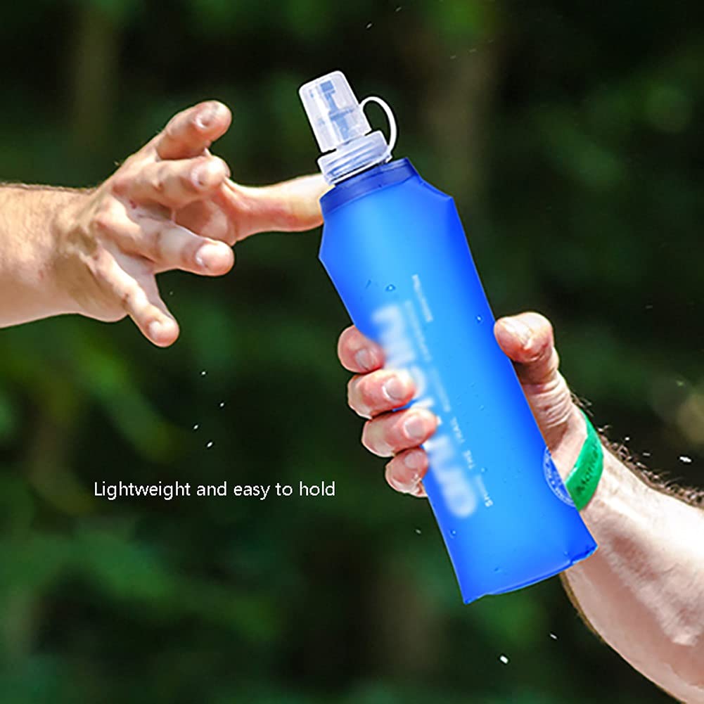 Borraccia Sportiva Borraccia Sportiva Borraccia Pieghevole Leggera Borraccia da Viaggio Compatibile con Campeggio Escursionismo Viaggi attività all'aperto Borracce (capacità : 500ml) (500ml)