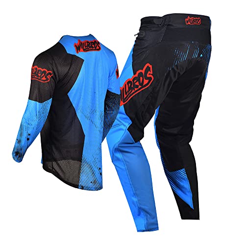 Willbros Jersey Pant Combo Motocross Gear Set Offroad Cycling Mens Dirt Bike Suit Racewear Blue (Jersey Adult Xxl/Pants W38) #TOP3