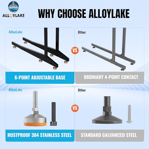 Image of 4-Tier Freestanding Kayak Rack, Pro-Grade Heavy Duty Outdoor Storage for 4 Boats, 440 lbs Max Capacity, Rust-Proof 304 Stainless Steel Hardware (Black)