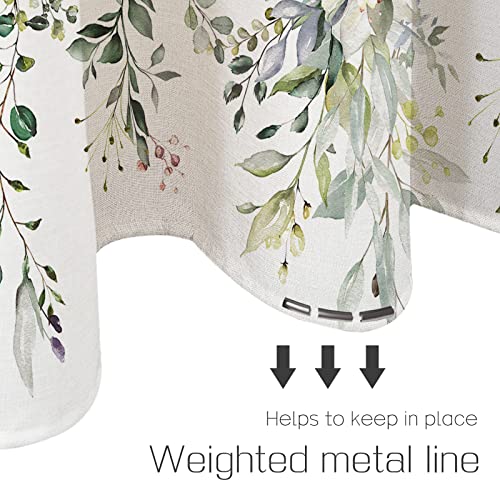 Tititex Green Eucalyptus Shower Curtain Sets, Watercolor Leaves on The Top Plant with Floral Bathroom Decoration 36x72 Inch with Hooks - Thumbnail 7