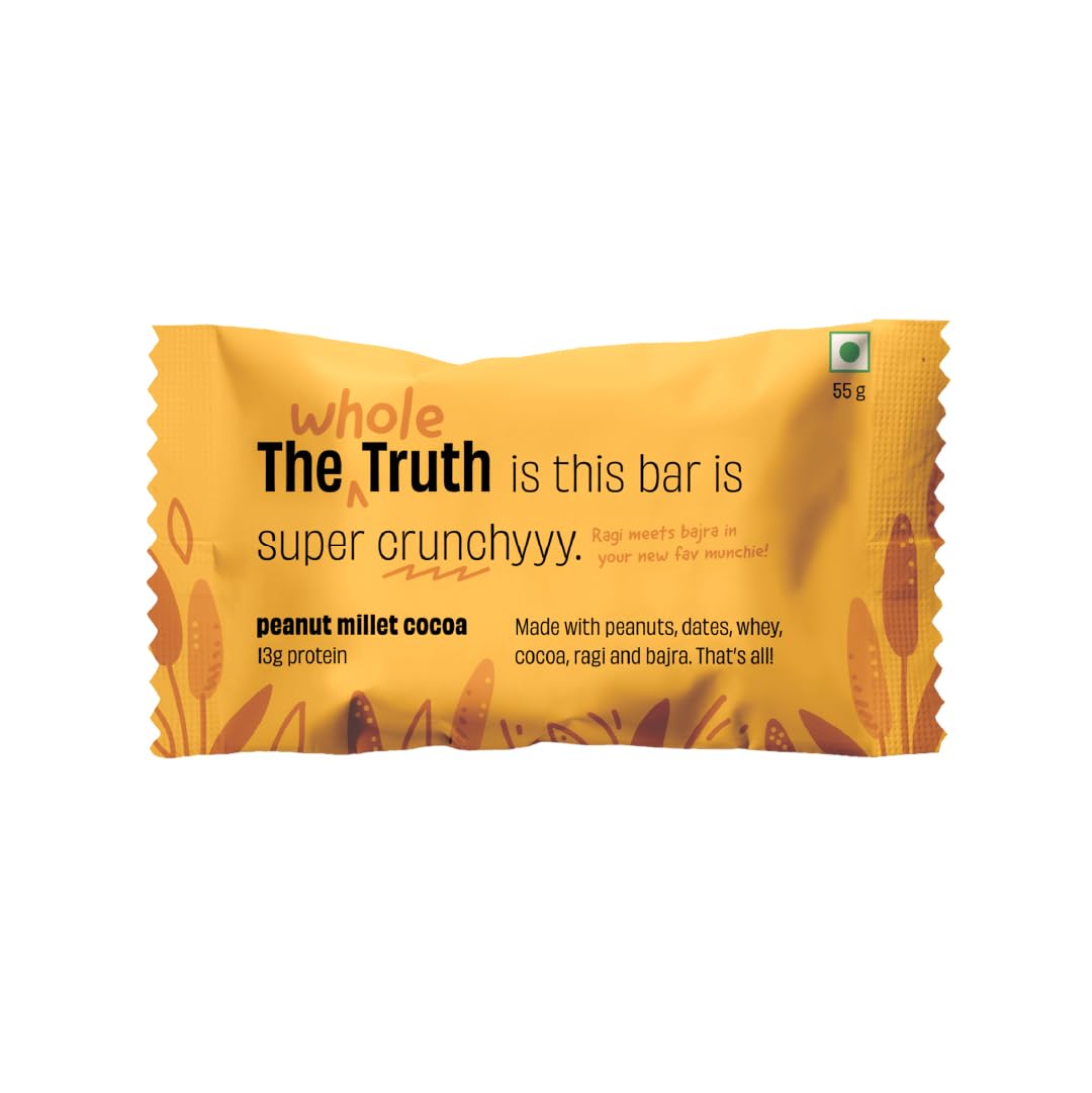 The Whole Truth | 13g Protein Bar | Peanut Millet Cocoa | Pack of 6 x 55g | No Refined Sugar | No Added Flavours | No Preservatives (B0D7HV4ZXW) Amazon Price History, Amazon Price Tracker