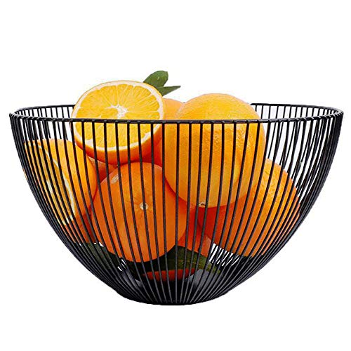 Fruit Bowl Fruit Dish Basket Metal Wire Vegetable Bowl Dessert Pastry Cake Stand for for Wedding XmasBirthday Party Holiday Dinners Serving Platter Tea Stand Trays Black