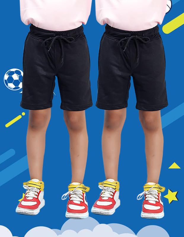 Image of Nusyl Solid & Printed Cotton Blend Shorts for Boys | Comfortable Casual Shorts | Soft Breathable Fabric with Elastic Waistband | Relaxed Fit | 2-16 Years | Multiple Colors