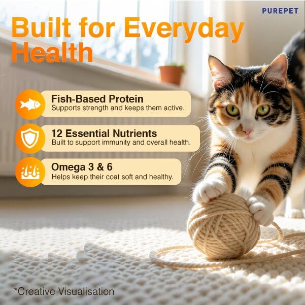 Image of Purepet Adult Dry Cat Food Sea Food Flavour, 1 kg Pack