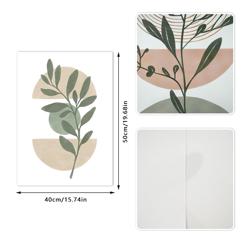 Fiwzzdur Set 3 Poster Con Piante Verdi, Stampe Artistiche Moderne, 40x50 Cm, Senza Cornice, Per Soggiorno E Camera Da Letto - 5