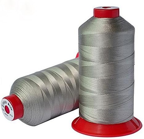 PsmGoods® Bonded Nylon Sewing Thread Strong for Sewing Machine Hand Stitching Light Grey 2Pack