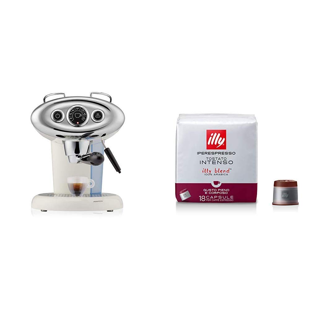 illy Macchina da caffè a Capsule Iperespresso X7.1, Bianco + Capsule caffè Iperespresso Tostato Intenso, 6 Confezioni da 18 Capsule, Totale 108 Capsule