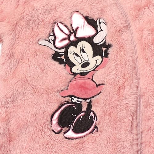 Magic Threadz Disney Clothes Minnie Mouse Baby Girls Plush Hooded Pram – Cozy Fleece Coverall with Ears for Infant (0–6/9M)3