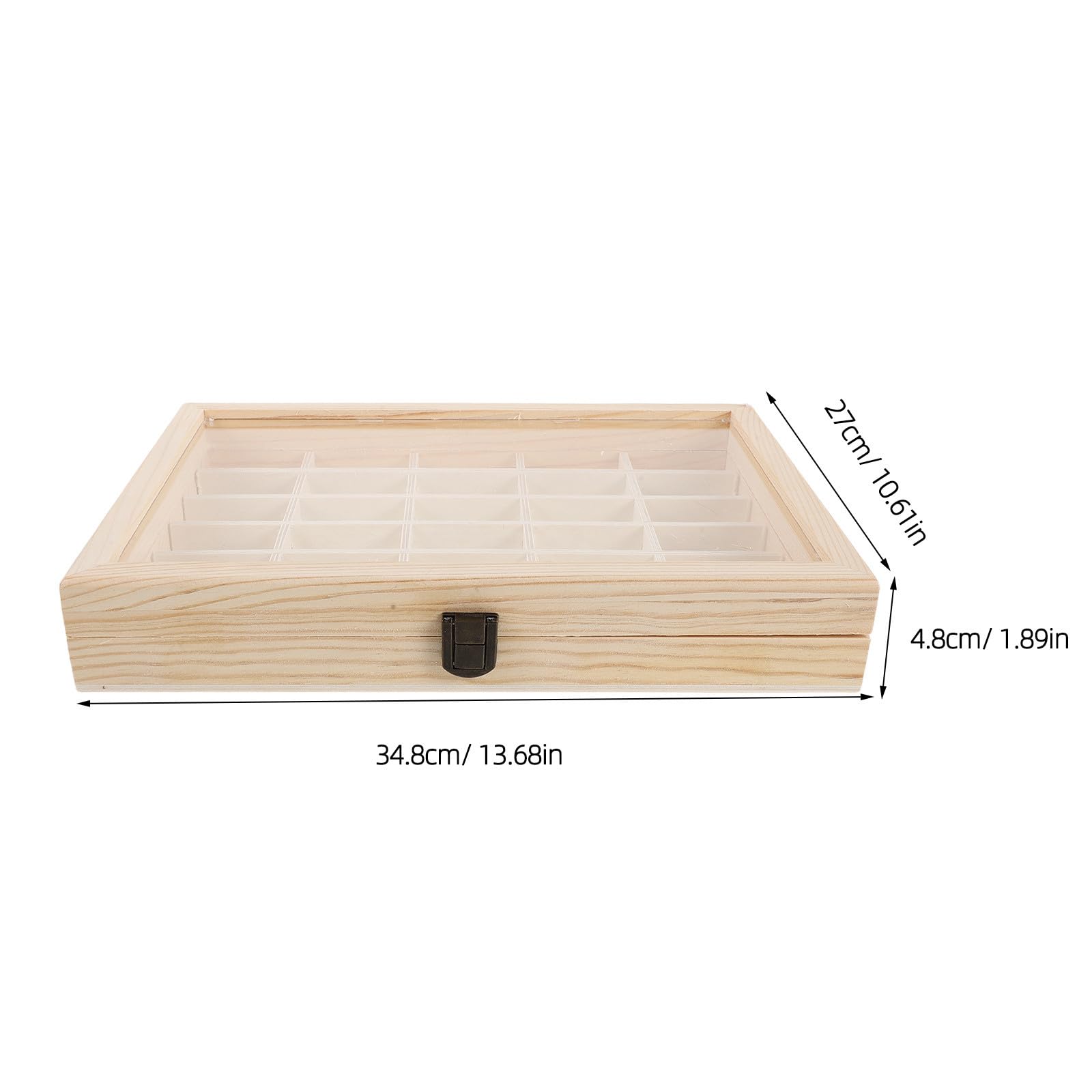 Housoutil Caja de Madera con 48 Compartimentos y Tapa para Muestras