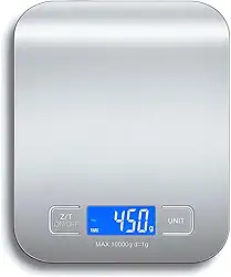 Balança Cozinha Inox De Alta Precisão Para Dieta Fitness Ingredientes Academia - 10Kg Escala 1g - (Contem Pilhas)