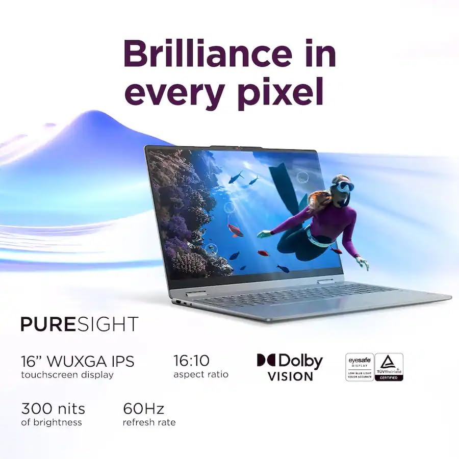 Lenovo Yoga 7i 16" 2-in-1 Touchscreen Laptop - Intel Core Ultra 5 Processor, WUXGA OLED, 16GB RAM, 512GB SSD, Windows 11 Pro, Copilot+ PC, 15-Hour Battery Life, for Business & Student - image 5