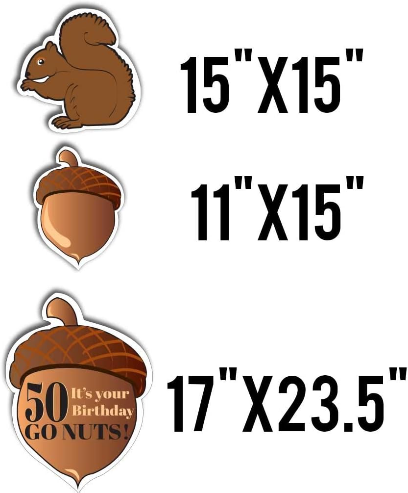 VictoryStore Yard Decorations: It's Your Birthday Go Nuts! 50th Birthday Decoration with 22 stakes