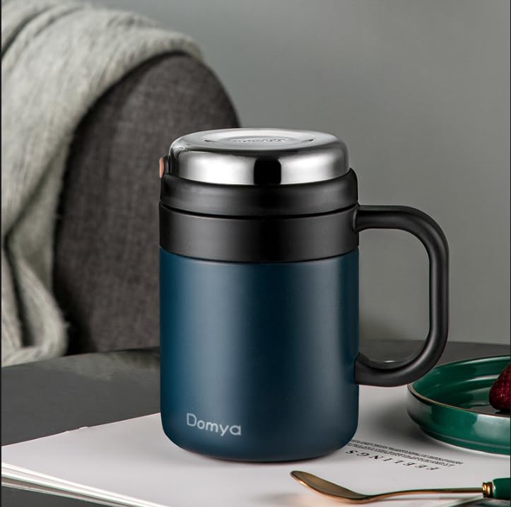 Tazza Termica In Acciaio Inox 500ml - Con Colino Rimovibile, Isolamento 12 Ore, Per Tè E Caffè, Blu Scuro - Foto 7