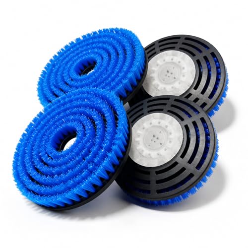 Upgraded 4-Pack Blue Replacement Brush Pads Compatible with Shark Steam & Scrub Mop S8201 S8001 S7201 S7000 Series - Durable Nylon Bristles for Everyday Cleaning
