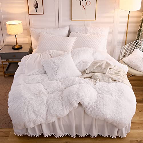 Liferevo CZA-1 2 Pack Diamond Quilted Velvet Bed Pillowcases, Pom Poms Fringe Decorative Throw Pillow Shams Set Of 2, Soft Bed Pillow Cases Zipper Closure For Teen'S Girls Bedroom  thumb #6