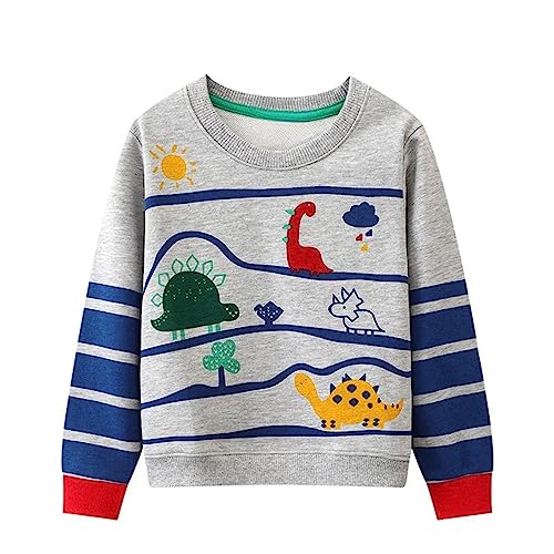 HILEELANG Toddler Boy Sweatshirts Crewneck Long Sleeve Pullover Cotton Graphic Christmas Clothing