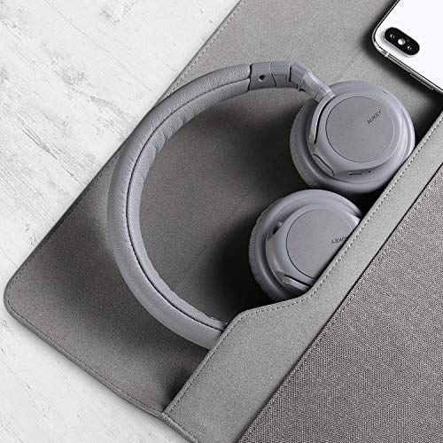 AUKEY Cuffie Bluetooth, Auricolari Wireless con Basso Profondo, Tempo d'Uso Fino a 18 Ore, Microfono Incorporato e l'Ingresso Audio 3,5mm, Cuffie Stereo per Cellulari, Tablet e PC