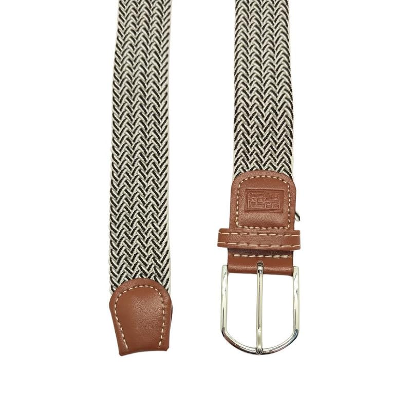 Image of The Tie Hub Unisex Stretchable Woven Fabric Belt | Adjustable, Hole-Free Design | Fits Up to 40 Inches Waist