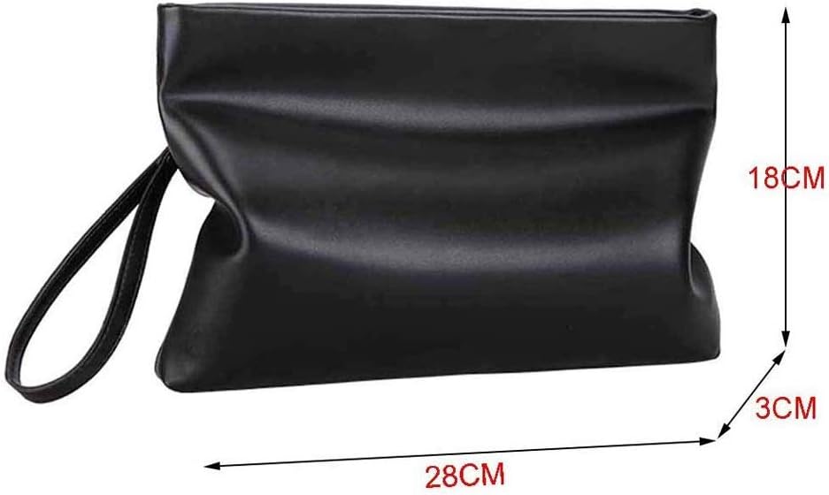 Black Handbag，Mens Clutch Wallet Leather Handbag for Daily or Travel Use,Envelope Bag