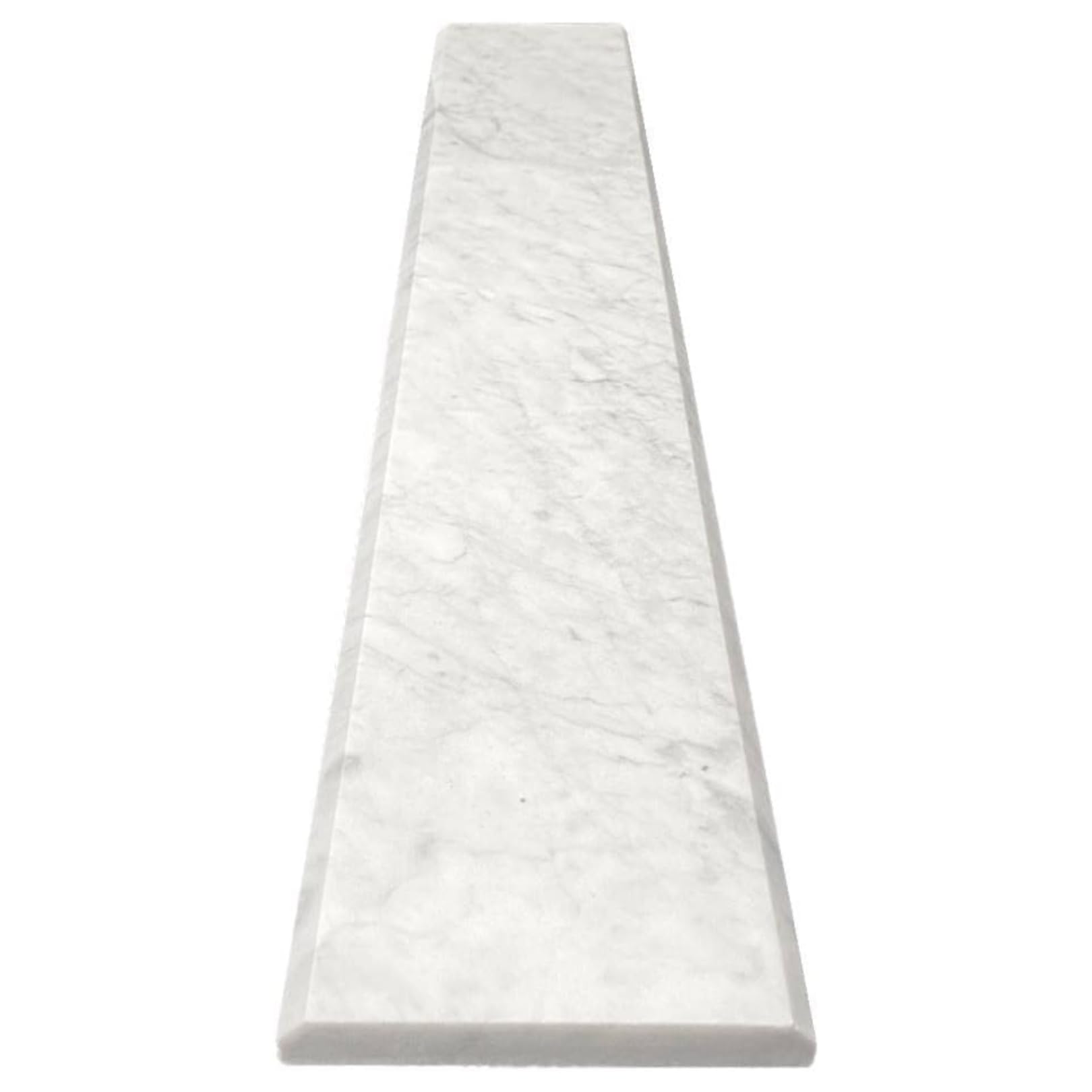 Tenedos Carrara Marble Threshold Saddle – 4x36 Polished Natural Stone Floor Transition Piece for Bathroom, Shower Curb, Doorway, Entryway, and Tile Edging