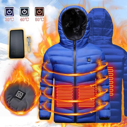Kids Heated Jacket with Power Pack USB Electric Heated Coat Heated Outerwear 3 Heating Zones Washable Body Warmer3