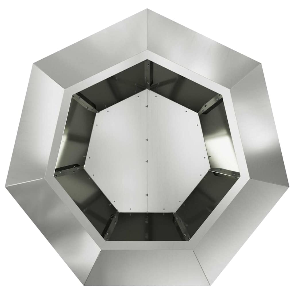 Macetero rectangular de acero galvanizado, 75 x 75 x 60 cm, plateado, para jardín, terraza, balcón, construcción de acero macizo, fácil montaje, exterior duradero