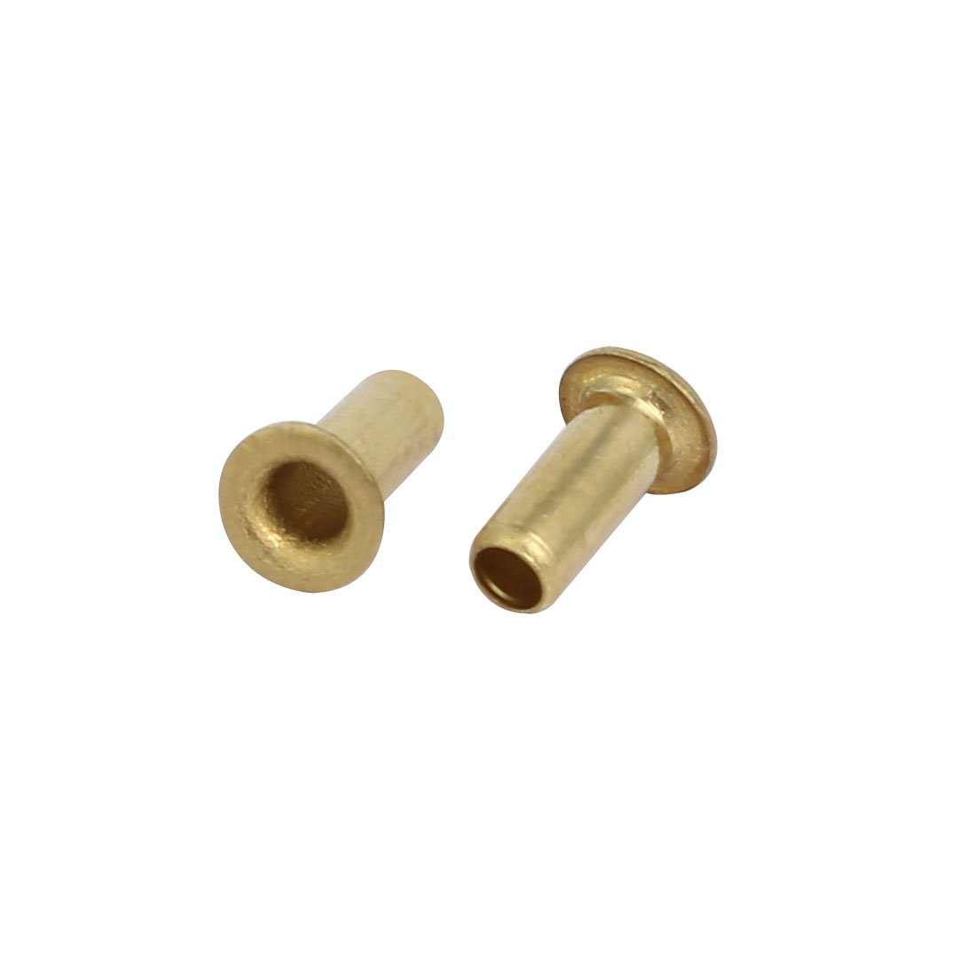 Sourcingmap 200pcs M2.5 x 6mm Brass Plated Metal Hollow Eyelets Rivets Gold Tone - Image 2