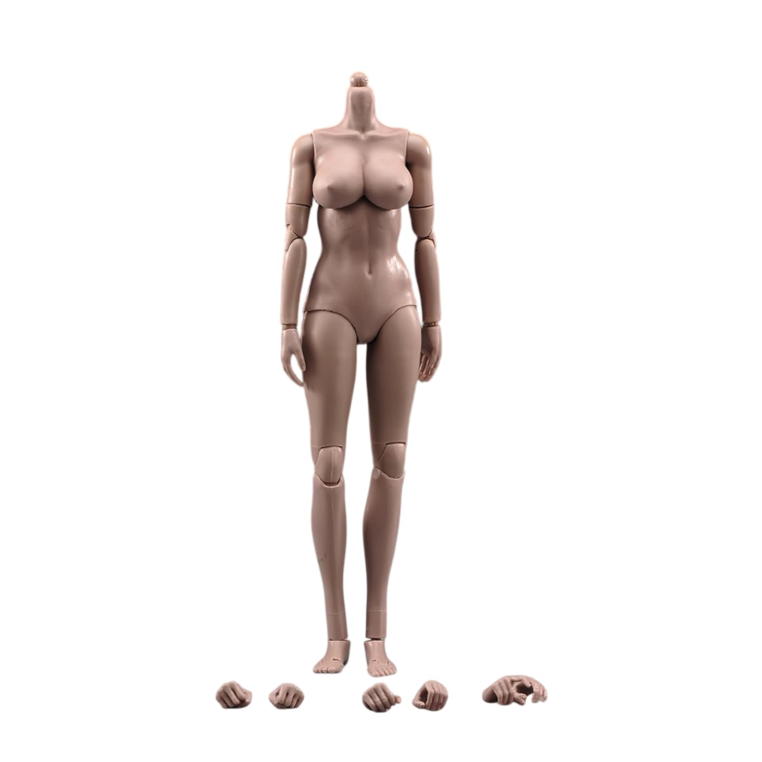 1/6 Scale Female White Wheat Semi-Silicone Joint Body 12" Big Breast