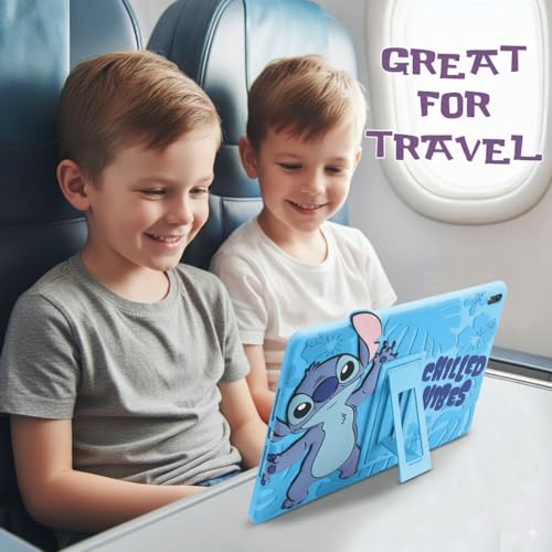 Image of Disney Lilo and Stitch Kids iPad Case - 10.9 Inch Case for iPad 10th Generation (2022) & A16 11th Generation 11 inch (2025) - Tablet Cover with Stand, Shockproof Silicone Protector