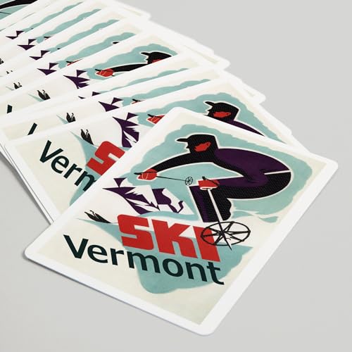 Juego de 52 cartas póker Ski Vermont retro miniatura 5