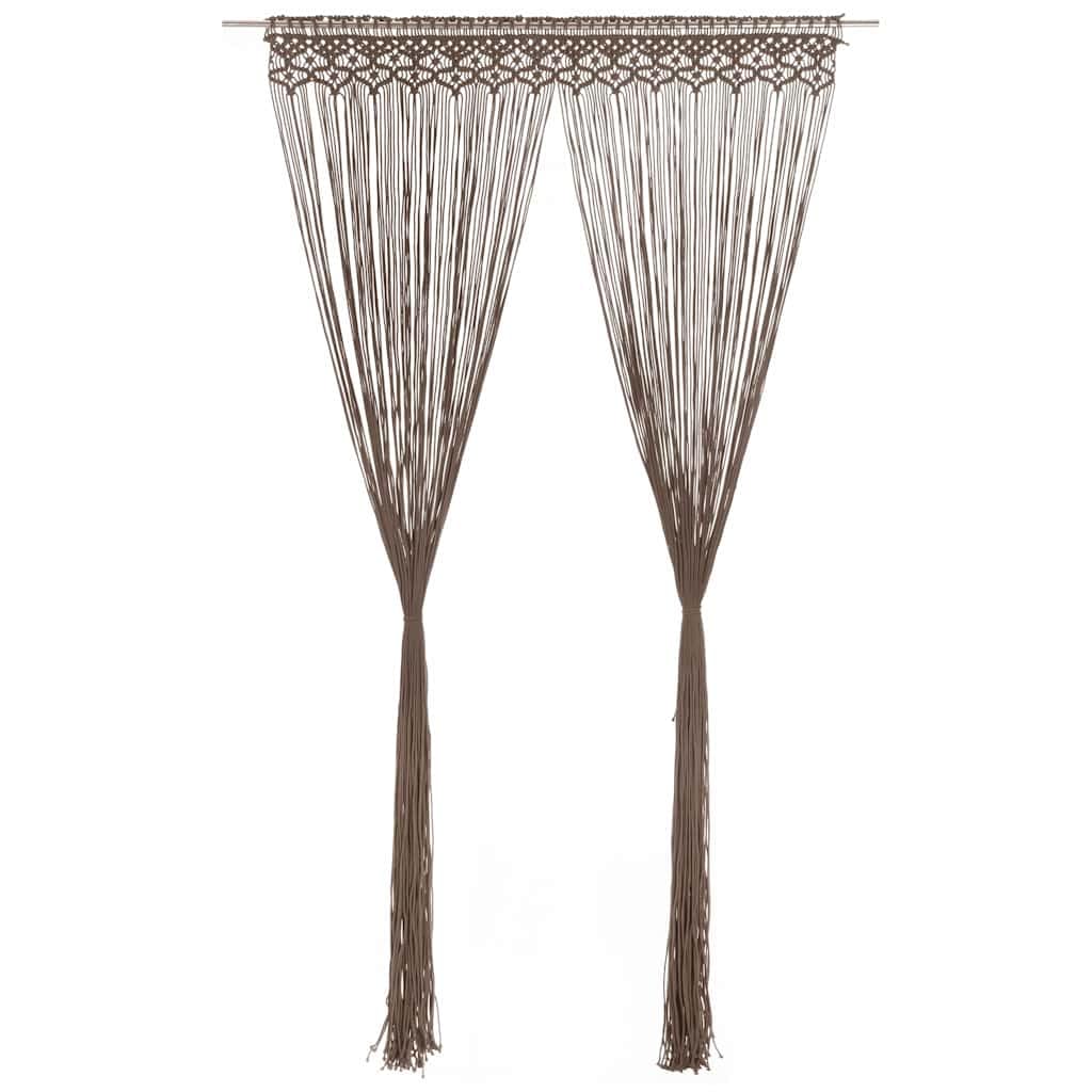 rideau macramé 140 x 240 cm coton taupe