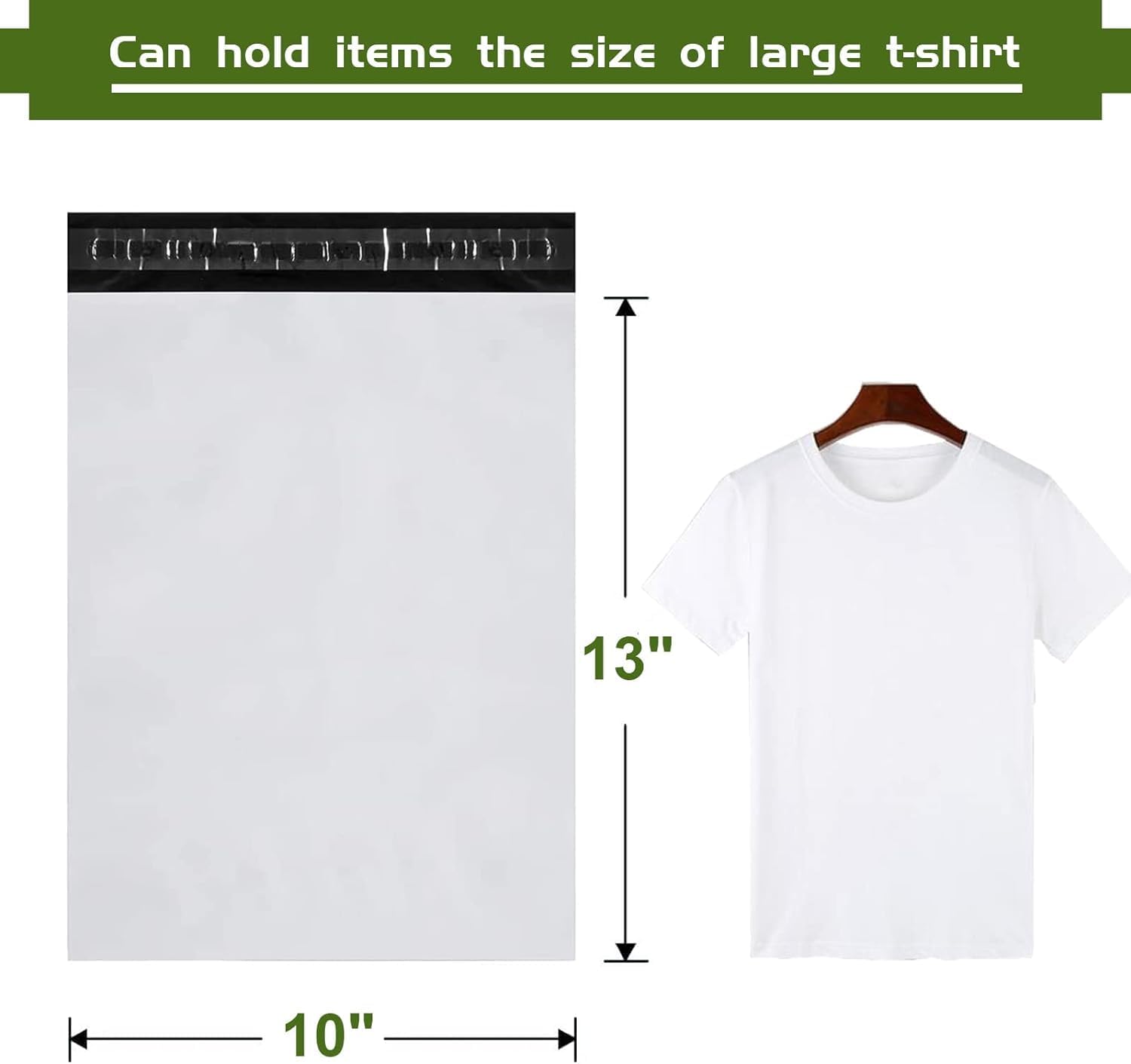Elosh White Poly Mailers Shipping Envelopes, 10x13 inches, 2.5 Thickness, Waterproof, Self-Sealing, Multipurpose, Enhanced Durability (1000)