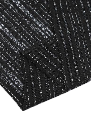 ZOMVA Women's Plus Size Ruffle 3/4 Sleeve Blouses Casual Elegant Dressy Crew Neck Double Layers Sparkly Mesh Tunic Tops4