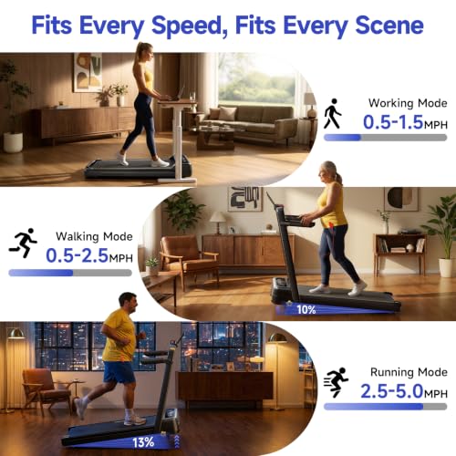Image of YPOO Walking Pad Incline, Treadmills for Home, Handle Bar, Foldable, 300LBS