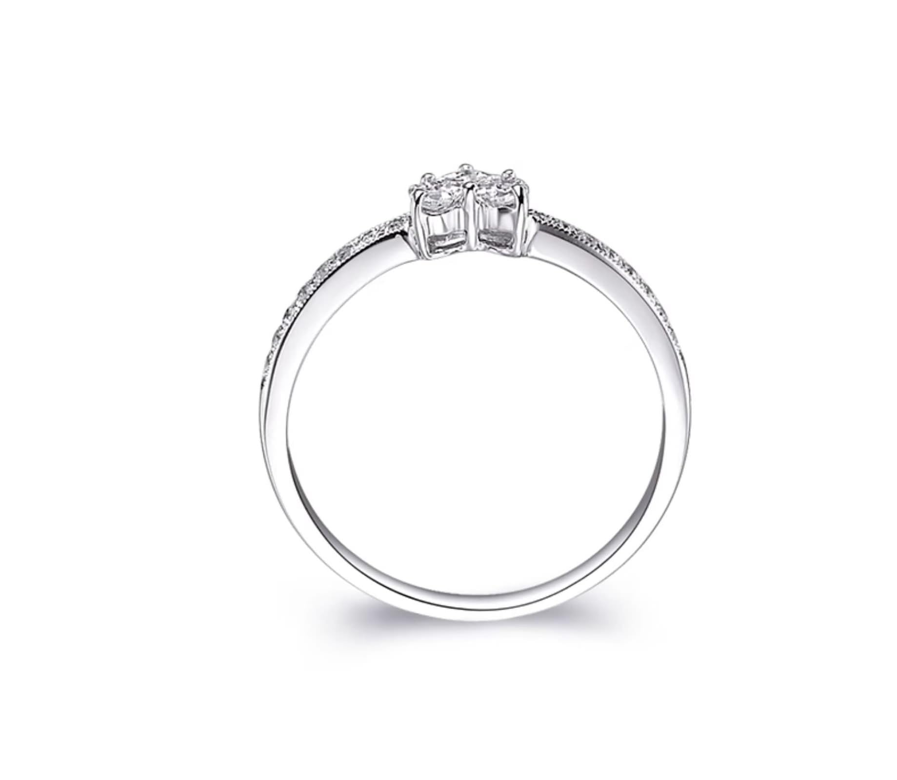 Obrączki ślubne damskie, srebrne, 0,22 ct, diament Pt950 i białe złoto, prezent dla kobiet