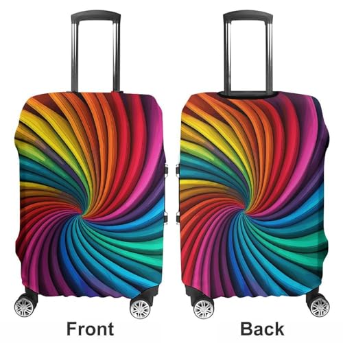 Rainbow Stripe Pattern Luggage Cover, Washable Elastic Suitcase Cover Protector Fit 18-32 Inch Luggage3