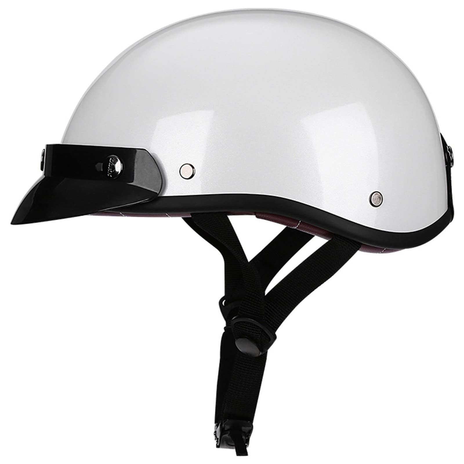 HZIH Classic Aperto Casco da Moto,Portatile Mezzi Caschi retrò Casco Scodella Moto Casco,DOT/ECE Certificazione,Ciclomotore Crash Chopper Caschi Cromwell Casco di Sicurezza H,XL=61-62cm