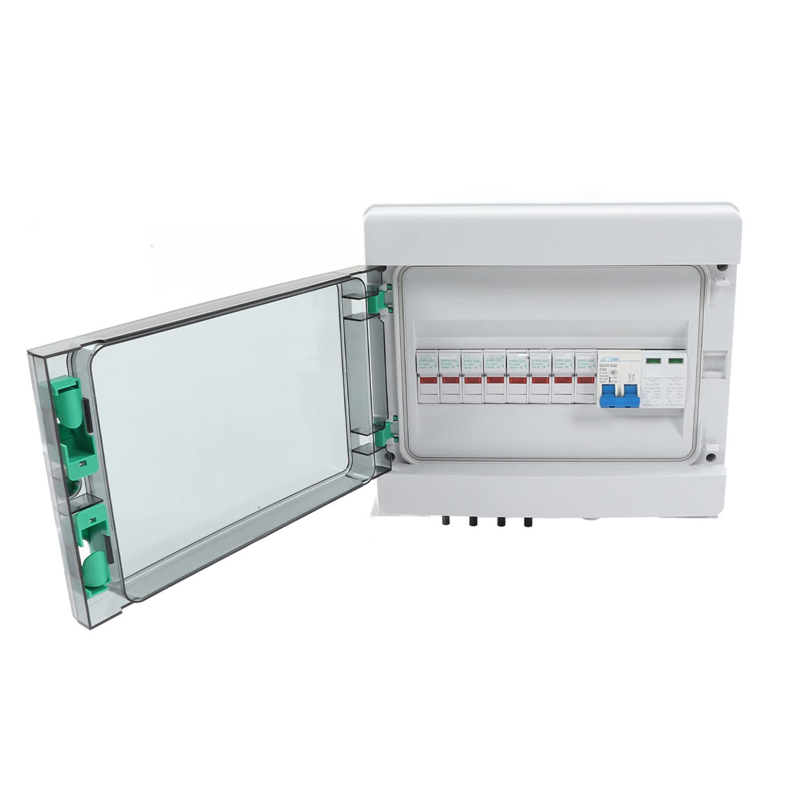 Kadimendium Photovoltaik Combiner Box 4 String PV Combiner Box mit Überspannungsableiter 15A Sicherung 63A DC Leistungsschalter IP67 Solar Combiner Box DC1000V