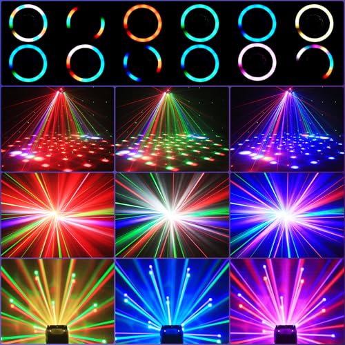 Image of Two-Armed Moving Head Lights with RGBW 4-in-1 Stage Lighting Effect and Starry Effect Controlled by Remote,DMX512,AUTO,Sound-Activated and Master-Slave in DJ Party Concert Church Wedding Theater