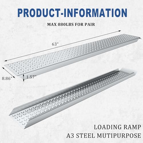Rampas de carga de acero de carbono 63'' 2 piezas miniatura 2