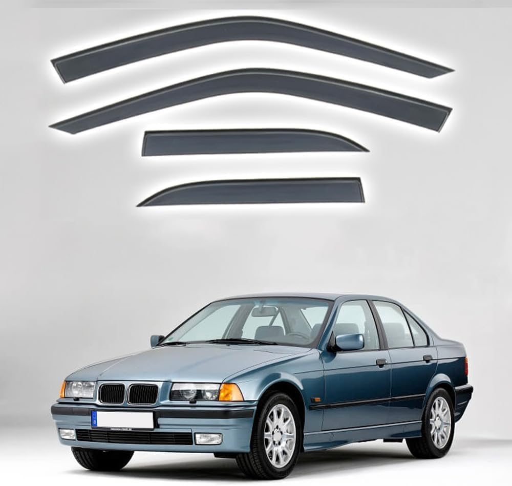 PANXUC Car Wind Deflectors for Series i MK3-E36 1990-2000, Side Window Wind Rain Deflector Window Visor Sun Rain Guard Smoke Guards