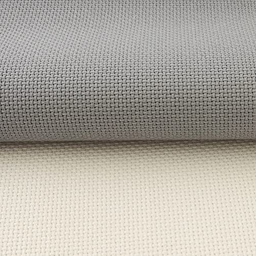 Image of KCS 59 inch x one Yard 18 Ct Counted Cotton Aida Cloth Cross Stitch Fabric (Light Steel Grey)