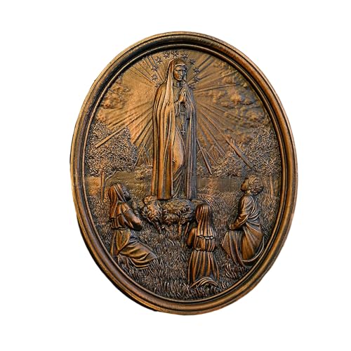Objet religieux de Notre-Dame de Fatima en bois pour baptême