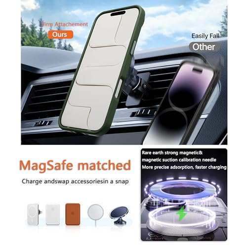 Image of Magnetic for iPhone 17 Air Phone Case, [Compatible with MagSafe], Screen Protectors X1, [Military Grade Drop Protection],Matte Finish,Slim,Shockproof,Protective (Blackish Green, 17 air)