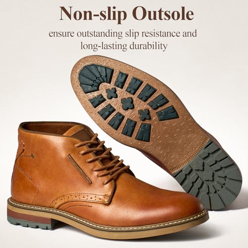 Image of Arkbird Mens Chukka Dress Boots Genuine Leather Suede Classic Fashion Casual Ankle Lace-up Dress Boots for Men