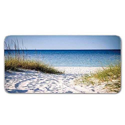 Alfombras De Pasillo Playa del océano blanco Largas Moquetas Largo Entrada Felpudos Patrón 3D Anti-desvanecimiento Anti-Sucio Aplicar para Ventana De Bahia Dormitorio Sala Lavable Cortable 50x80cm